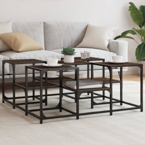 Coffee Table Brown Oak Engineered wood, Metal Medium