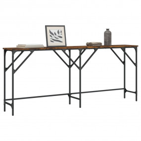 Console Table Smoked Oak Engineered Wood Large Adjustab...