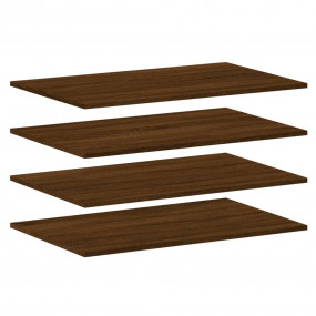 Wall Shelf Set of 4 Brown Oak Engineered wood