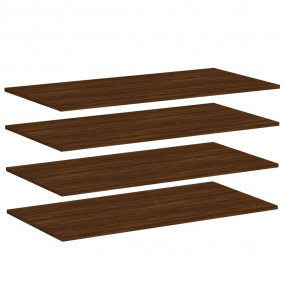Wall Shelf Set of 4 Brown Oak Engineered Wood 39.4x19.7...
