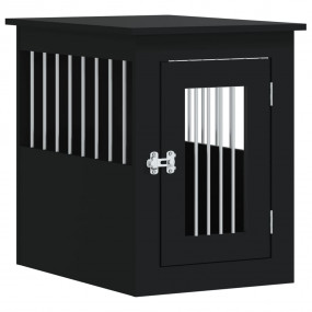 Dog Crate Furniture Black Engineered wood, Steel 17.7x2...