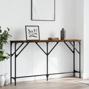 Console Table Smoked oak Engineered wood 55.1 in Adjust...