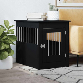 Dog Crate Furniture Black Engineered wood, steel 21.7x3...