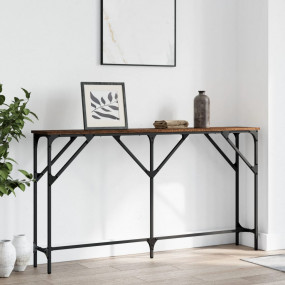Console Table Brown oak Engineered wood Large Adjustabl...