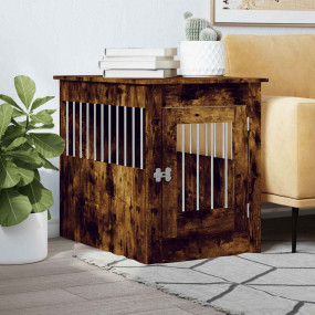 Dog Crate Furniture Smoked oak Engineered wood, Steel