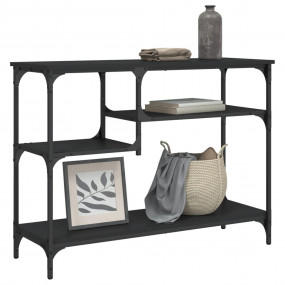 Console Table Black Engineered wood, Metal Adjustable F...