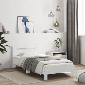 Bed Frame White Engineered wood Twin Durable Bed Frame
