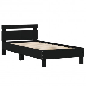 Bed Frame Black Engineered wood, Plywood Single Durable