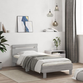 Bed Frame Gray Sonoma Engineered wood, Plywood Single B...