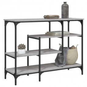 Console Table Grey sonoma Engineered wood Narrow Adjust...