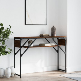 Console Table Brown Oak Engineered Wood 41.3x11.8x29.5 ...