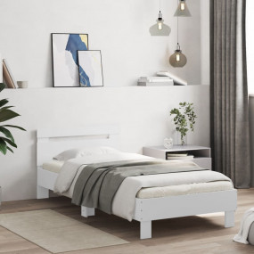 Bed Frame White Engineered wood Twin Durable Bed Frame