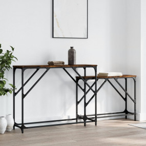 Nesting Console Table Smoked oak Engineered wood, Metal...