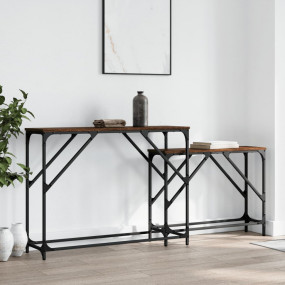 Nesting Console Table Brown Oak Engineered wood, Metal ...
