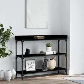 Console Table Black Engineered wood Medium Adjustable F...