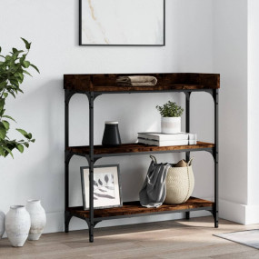 Console Table Smoked Oak Engineered wood, Metal Medium