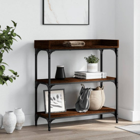 Console Table Brown Oak Engineered wood, metal Medium