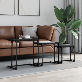 Nesting Coffee Table Black Engineered wood, metal Small...