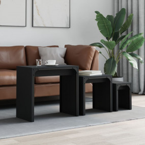 Nesting Coffee Table Black Engineered wood and metal Co...