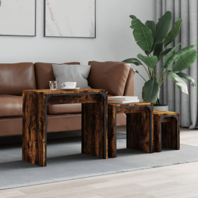 Nesting Coffee Table Smoked Oak Engineered wood, metal