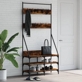 Clothes Rack Smoked Oak Engineered wood Compact Clothes...