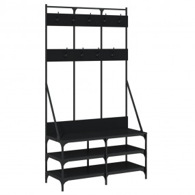 Clothes Rack Black Engineered wood, metal 39.4x15.7x72....