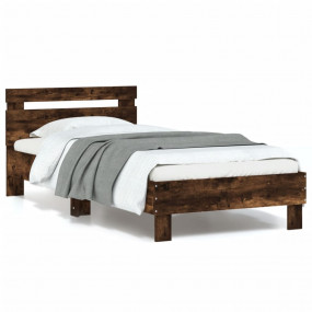 Bed Frame Smoked oak Engineered wood Single Bed Frame
