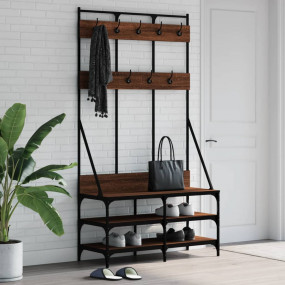 Clothes Rack Brown Oak Engineered wood, metal Compact