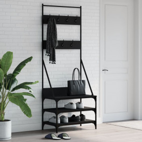 Clothes Rack Black Engineered wood, Metal 27.6 x 15.7 x...