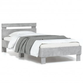Bed Frame Concrete Grey Engineered Wood Twin Bed Frame