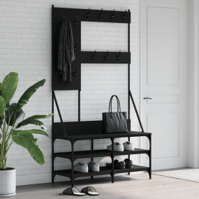 Clothes Rack Black Engineered wood, metal Compact Cloth...