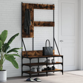 Clothes Rack Smoked Oak Engineered wood and metal 39.4x...