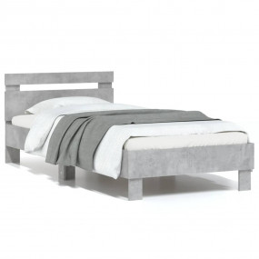 Bed Frame Concrete Grey Engineered wood, Plywood Single...