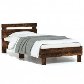 Bed Frame Smoked oak Engineered wood Small Single Bed F...