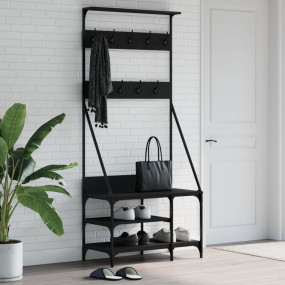 Clothes Rack Black Engineered wood, Metal Clothes Rack