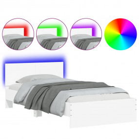 Bed Frame White Engineered wood, Plywood Twin Bed Frame