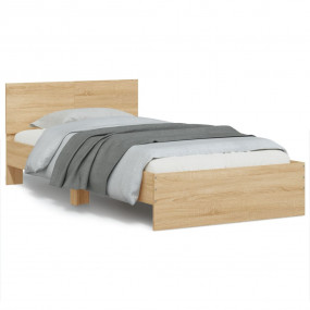 Bed Frame Sonoma oak Engineered wood, Plywood Twin Bed ...