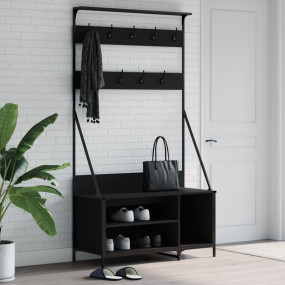 Clothes Rack Black Engineered wood, metal Compact Cloth...