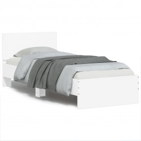 Bed Frame White Engineered wood, Plywood Twin Bed Frame