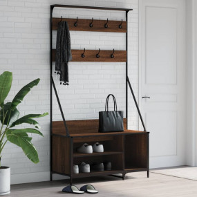 Clothes Rack Brown Oak Engineered wood, metal Compact