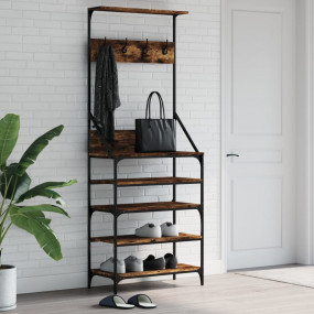 Clothes Rack Smoked Oak Engineered wood, Metal 27.6x13....