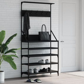 Clothes Rack Black Engineered wood, Metal Medium Clothe...