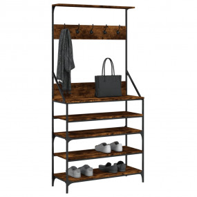 Clothes Rack Smoked Oak Engineered wood, Metal Compact