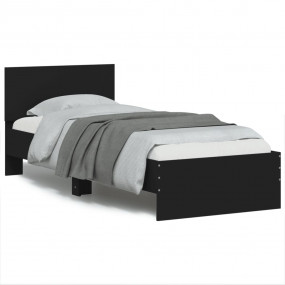 Bed Frame Black Engineered wood, Plywood Small Single B...