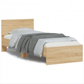 Bed Frame Sonoma oak Engineered wood, Plywood Small Sin...