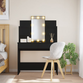 Dressing Table Black Engineered wood, glass Standard