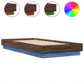 Bed Frame Brown Oak Engineered wood and plywood Single ...