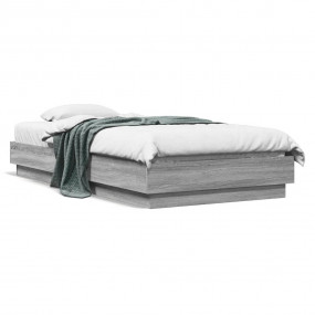 Bed Frame Grey Sonoma Engineered wood, Plywood 35.4x74....
