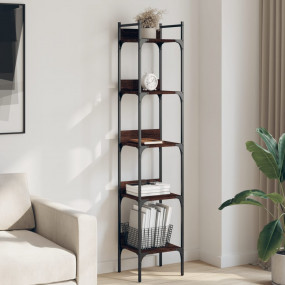 Bookshelf Brown oak Engineered wood, powder-coated stee...