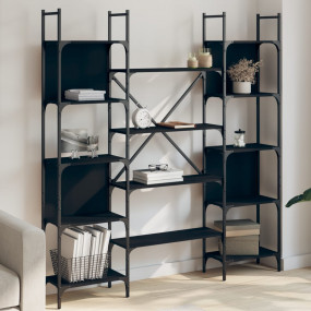 Bookshelf Black Engineered wood Large Bookshelf Rectang...